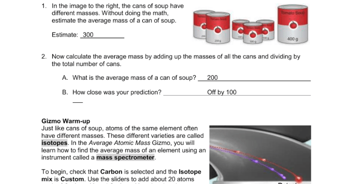 Pogil average atomic mass answer key