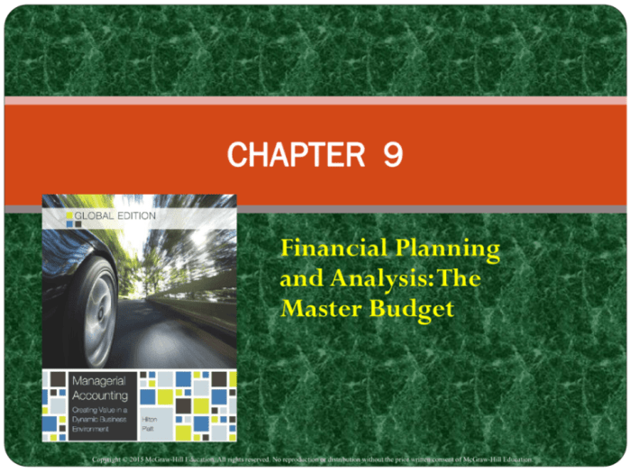 Using budgeting assumptions when preparing the master budget